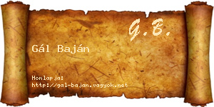 Gál Baján névjegykártya